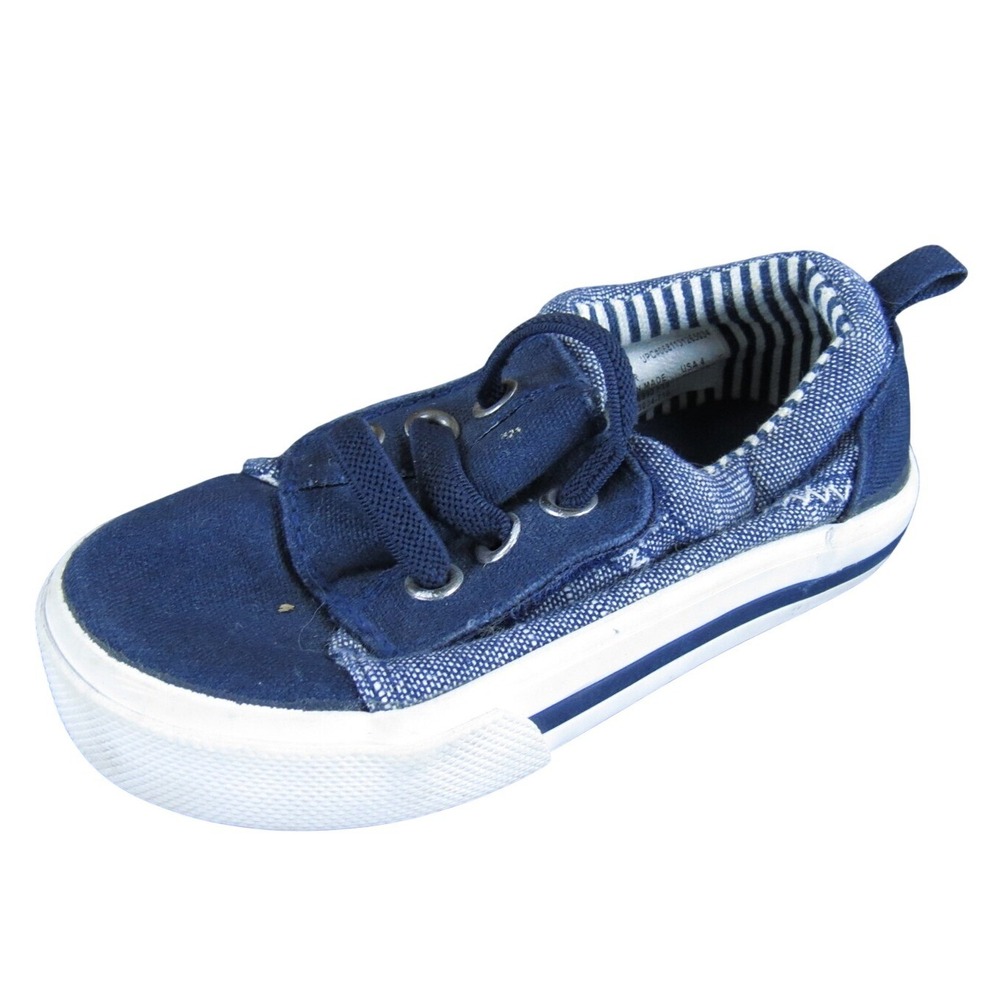 Wonder Nation Boys Sneaker  Sz T 4 Medium Blue‎ Fabric Slip On